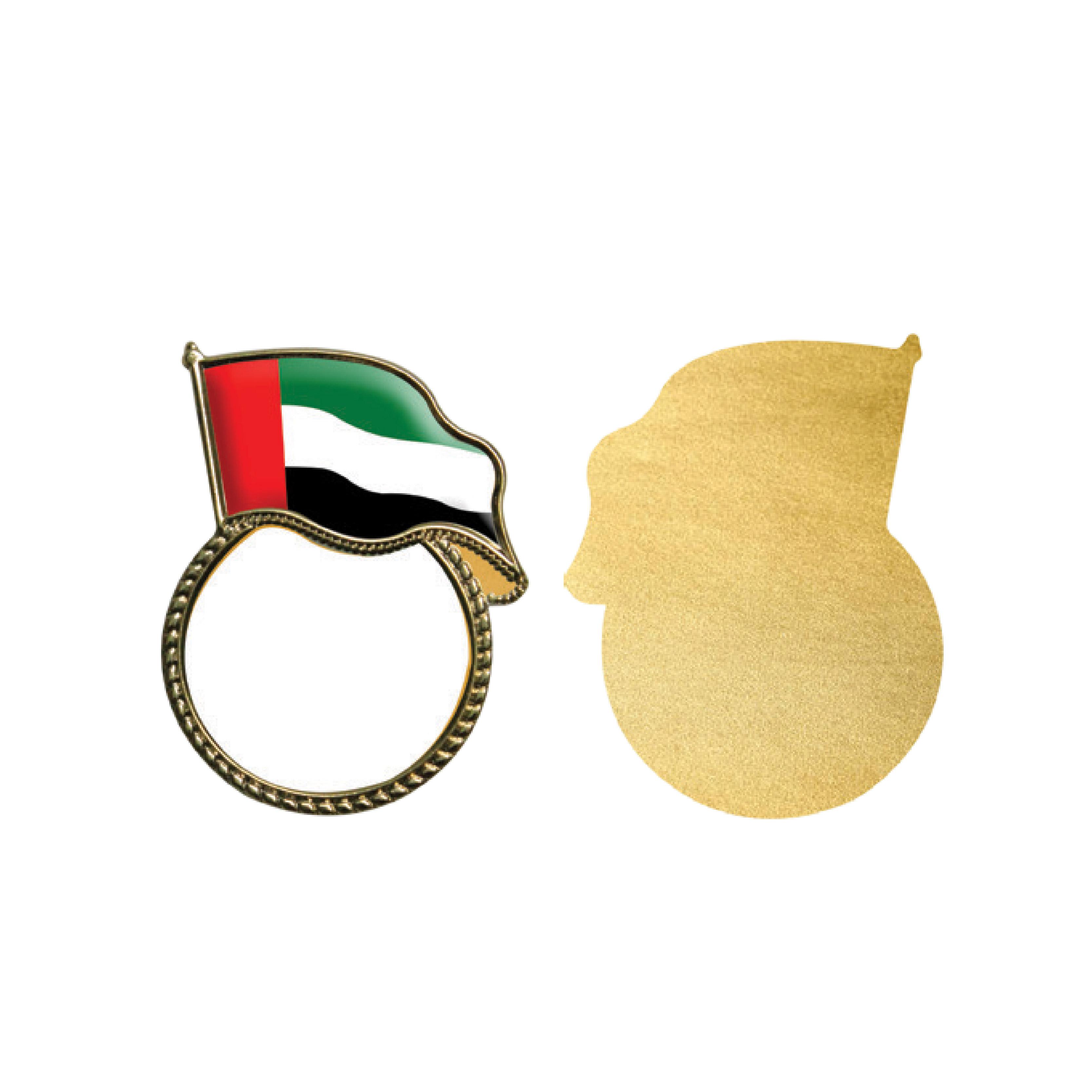 UAE Flag with Round Metal Badge